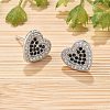 Brass Micro Pave Cubic Zirconia Stud Earrings for Women EJEW-G428-11P-01-3