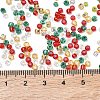 4 Colors Christmas 8/0 Glass Round Seed Beads SEED-X0058-01A-4