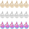18Pcs 3 Colors 304 Stainless Steel Pendant STAS-DC0012-34-1