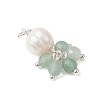 Natural Green Aventurine & Garne & Amethyst & Rose Quartz & Apatite Faceted Round & Potato Pearl Pendants PALLOY-JF04750-02-4