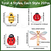 80Pcs 4 Styles Opaque Resin Cabochons CRES-SP0001-02-2