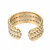 304 Stainless Steel Twist Rope Open Cuff Ring RJEW-T023-47G-2
