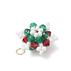 5Pcs 5 Colors Glass Seed Beaded Snowflake Pendants PALLOY-MZ00815-5