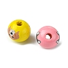 50Pcs 10 Colors Wood European Beads WOOD-FS0001-26-2