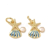 Brass Enamel Pendants KK-P334-32G-1