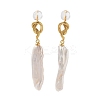 Strip Shape Natural Pearl Stud Earrings for Women EJEW-E303-37G-1