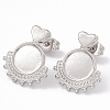 Non-Tarnish 304 Stainless Steel Stud Earring Findings EJEW-G338-02P-1