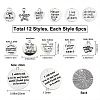 72 Pcs 12 Styles Tibetan Style Alloy Pendants PALLOY-SC0003-31AS-2