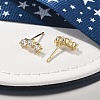 Brass Micro Pave Clear Cubic Zirconia Stud Earrings EJEW-R016-01G-01-2