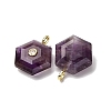 Natural Amethyst Pendants G-P588-02G-07-2