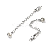 Brass Enamel ABS Imtation Pearl End with Chain KK-B129-27P-01-2