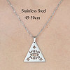 201 Stainless Steel Hollow Triangle with Eye Pendant Necklace NJEW-OY001-91-3