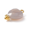 Natural Grey Agate Charms PALLOY-JF01863-04-4