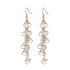 Glass Teardrop Cluster Dangle Earrings EJEW-JE05215-3