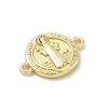 Brass Religion Flat Round with Saint Connector Charms KK-H537-11G-2