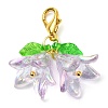 6Pcs 6 Colors Flower Acrylic Pendant Decorations HJEW-JM02719-01-4