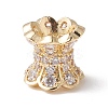 Eco-Friendly Rack Plating Brass Micro Pave Cubic Zirconia Double Sided Bead Caps KK-F835-25B-G-1