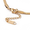 Ion Plating(IP) 304 Stainless Steel Half Round Beaded Herringbone Chain Bracelet for Women BJEW-G656-01G-4