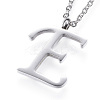 Non-Tarnish 304 Stainless Steel Initial Pendant Necklaces LS-NJEW-P151-E-P-3