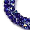 Electroplate Transparent Glass Beads Strands EGLA-A046-01B-02-2