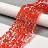 Transparent Electroplate Glass Beads Strands GLAA-F029-4mm-A14-4