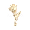 Brass Pave Clear Cubic Zirconia Pendants KK-Z061-12G-1