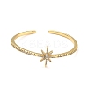 Star Cubic Zirconia Cuff Bangle BJEW-I298-11G-1