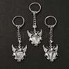 Natural Quartz Crystal Heart with Wing Pendant Keychain G-Z033-04P-03-1