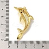 Dolphin Rack Plating Brass Micro Pave Cubic Zirconia Pendants KK-U019-26G-3