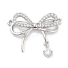 Brass Micro Pave Clear Cubic Zirconia Pendants ZIRC-L104-005P-1