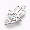 Brass Micro Pave Cubic Zirconia Links ZIRC-O026-18P-NR-2