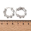 Square Brass Micro Pave Clear Cubic Zirconia Hoop Earrings EJEW-H108-07P-5