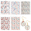 5Pcs 5 Styles Flower Pattern Ceramics Clay Water Transfer Paper STIC-UN0001-02-1
