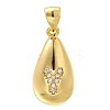 Rack Plating Brass Micro Pave Cubic Zirconia Pendants KK-L226-102G-Y-1