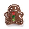 Gingerbread Man Cotton & Non-Woven & Velvet Fabric Brooch LS-JEWB-A003-11-1