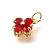 Brass Micro Pave Cubic Zirconia Pendants KK-V008-11G-03-2