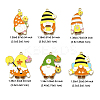 12Pcs 6 Styles Bees Theme Alloy Enamel Pandants FIND-FP0002-92-6