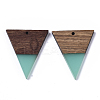 Resin & Walnut Wood Pendants X-RESI-T035-06B-2