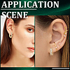 4 Pairs 4 Style Clear Cubic Zirconia Rectangle & Twist Rope Shape Hoop Earrings EJEW-BBC0001-18-5