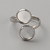 304 Stainless Steel Open Cuff Ring Components LS-STAS-WH0027-57P-1