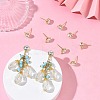 SHEGRACE Brass Rhinestone Flat Round Stud Earring Findings XGR0099G-120G-5