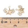 Brass with Clear Cubic Zirconia Charms KK-G474-02G-3