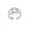 Non-Tarnish 304 Stainless Steel 4 Line Open Cuff Ring for Women LS-RJEW-S405-158P-2