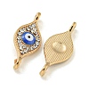 Alloy Blue Enamel Evil Eye Connector Charms ENAM-S003-03B-2