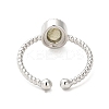 Natural Labradorite Open Cuff Ring RJEW-M166-04P-F-3