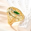 Adjustable Brass Cuff Rings for Women RJEW-F181-03G-4