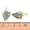 304 Stainless Steel Pave Natural Paua Shell Pendants STAS-N115-20B-G-3