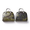 Natural Dragon Blood Jasper Brass Pendants KK-E274-01P-06-2