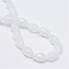 Teardrop Faceted Imitation Jade Glass Beads Strands GLAA-Q052-A05-3
