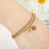 Synthetic Blue Goldstone Hexagon Charm Double Layer Bracelets WG0C9E5-02-2